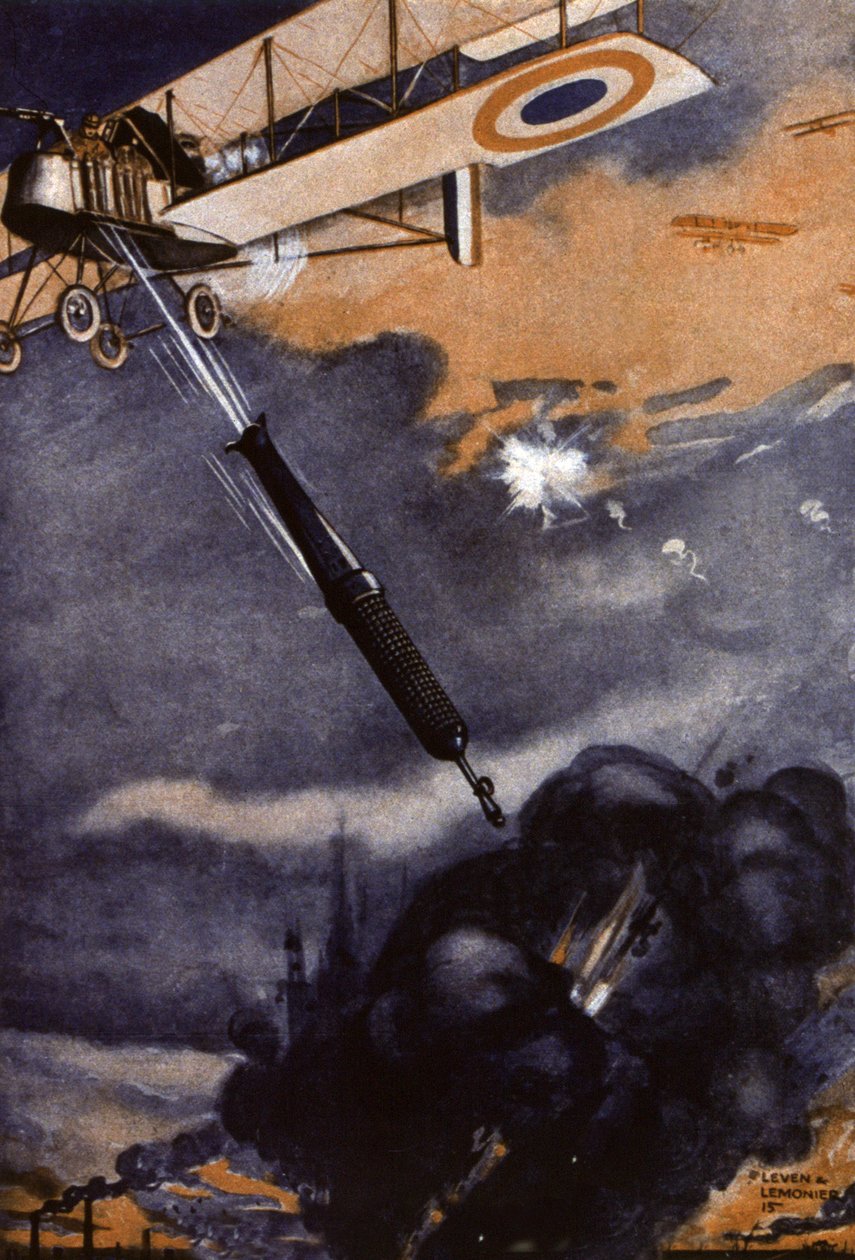 WW1: bombe affyret af et fly af Leven & Lemonier