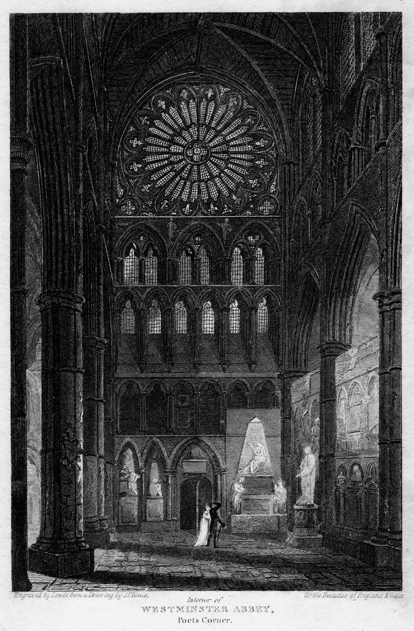 Poets Corner, Westminster Abbey, London, 1815. af Lewis
