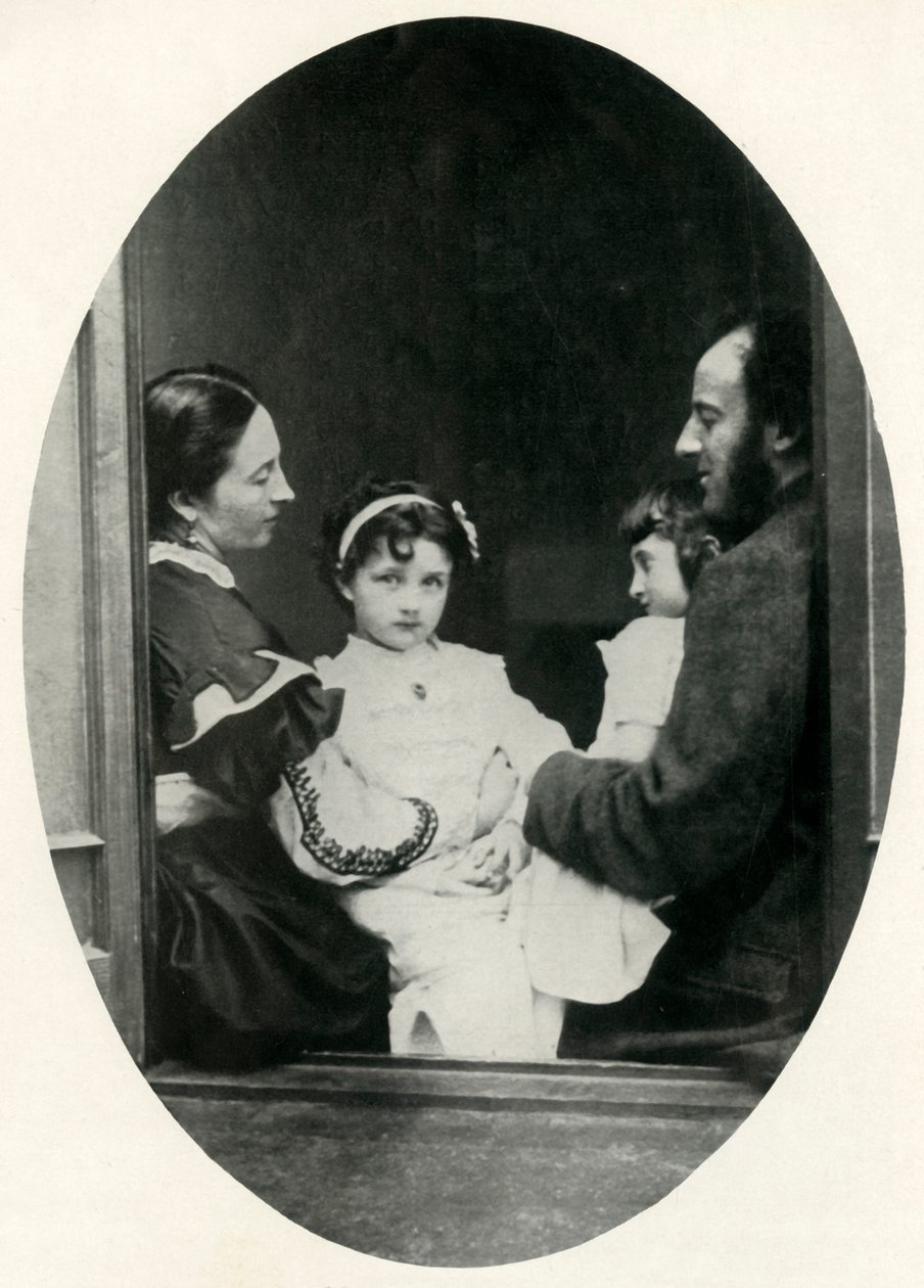 Effie Gray, John Everett Millais og deres døtre Effie og Mary, 21. juli 1865, 1948. af Lewis Carroll