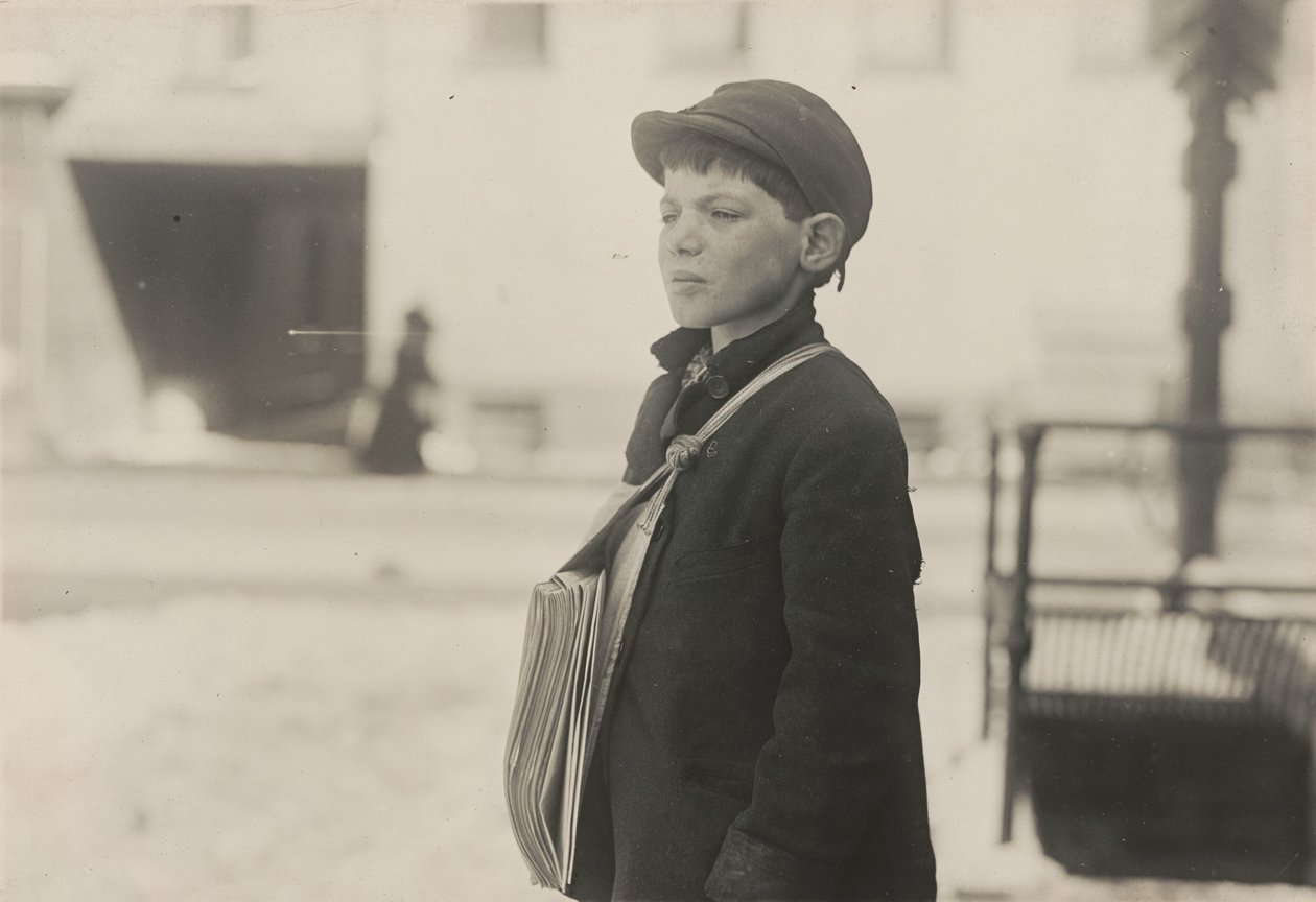 Tony Casale, "Bologna," 11 år gammel solgt aviser i 4 år, Hartford, Connecticut, marts 1909 af Lewis Hine