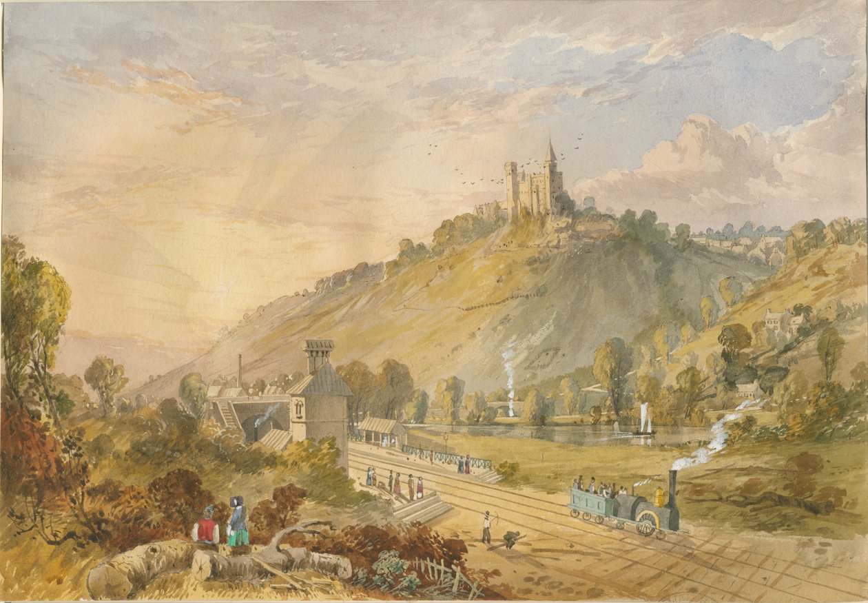 Alton - Fra Railway Station: akvarelmaleri, og [c 1830-1840] af Lewis John Wood