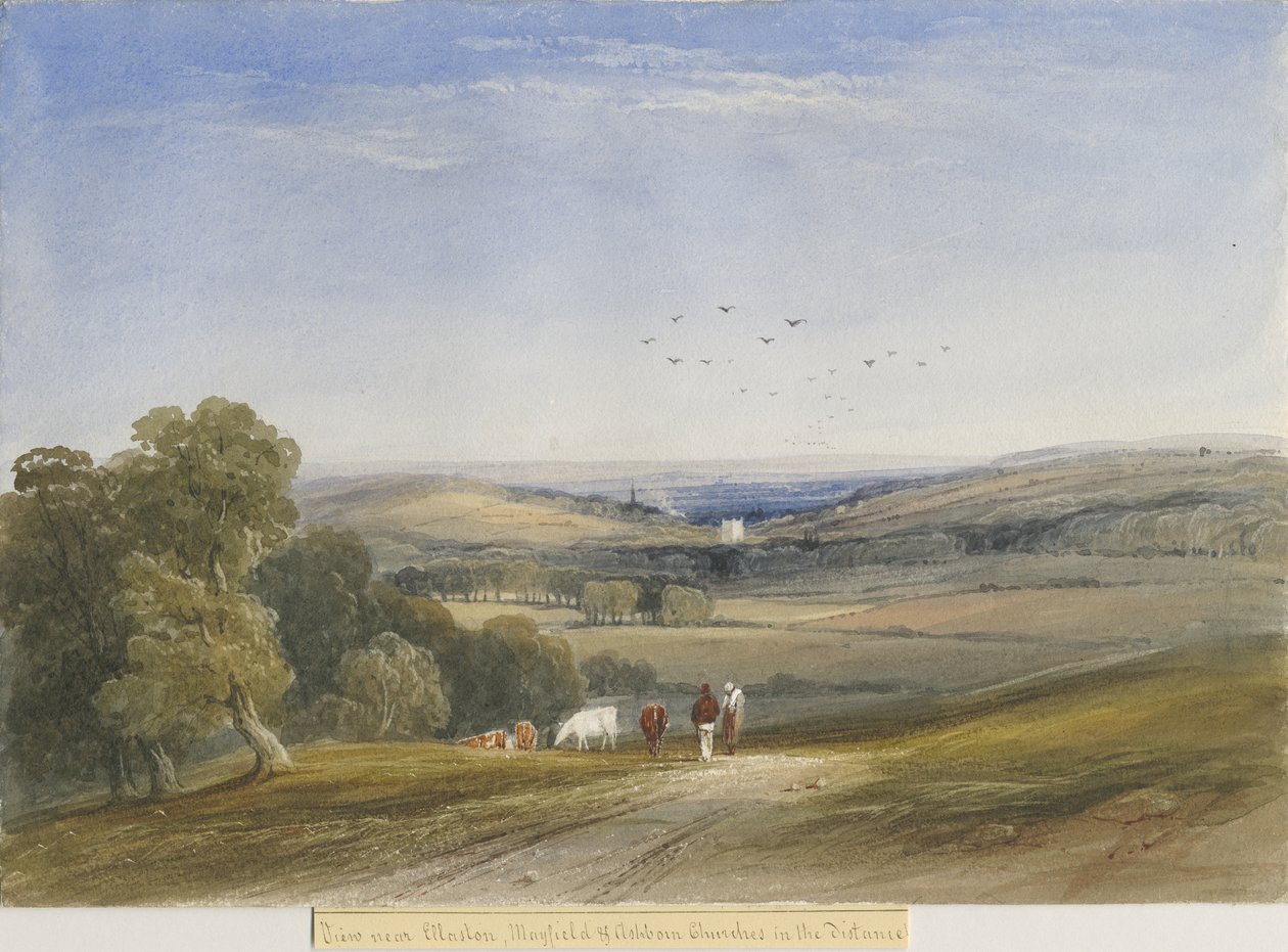 Ellastone Church: watercolor painting, nd [? 19th century] dani af Lewis John Wood