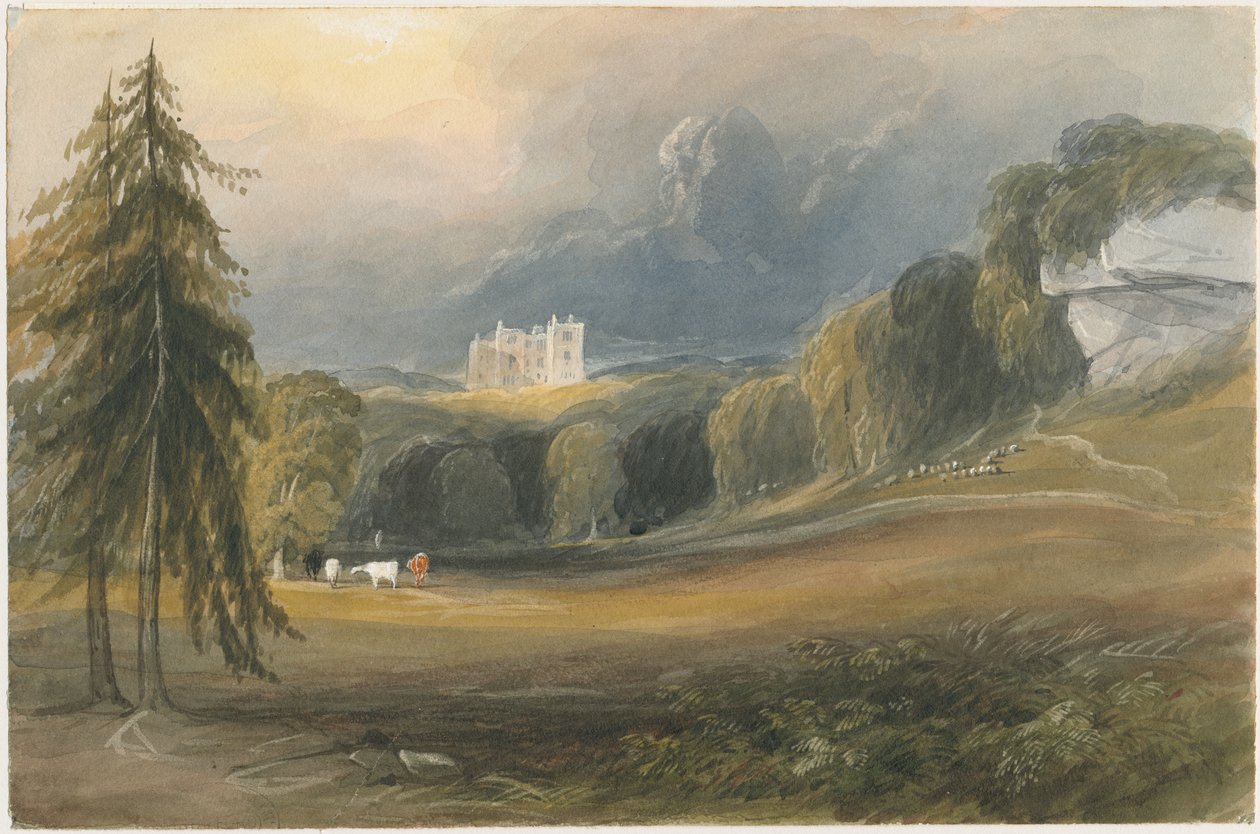 Wootton Lodge: akvarelmaleri, og [c 1830-1840] af Lewis John Wood