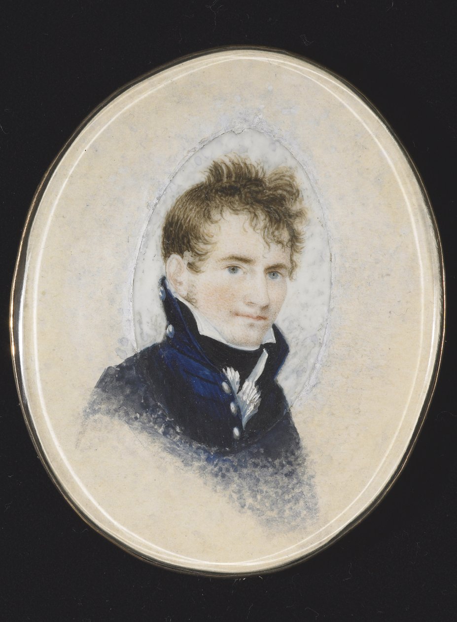 Portræt af Paul Peckham, ca. 1810-20 (akvarel på elfenben) af Lewis Peckham