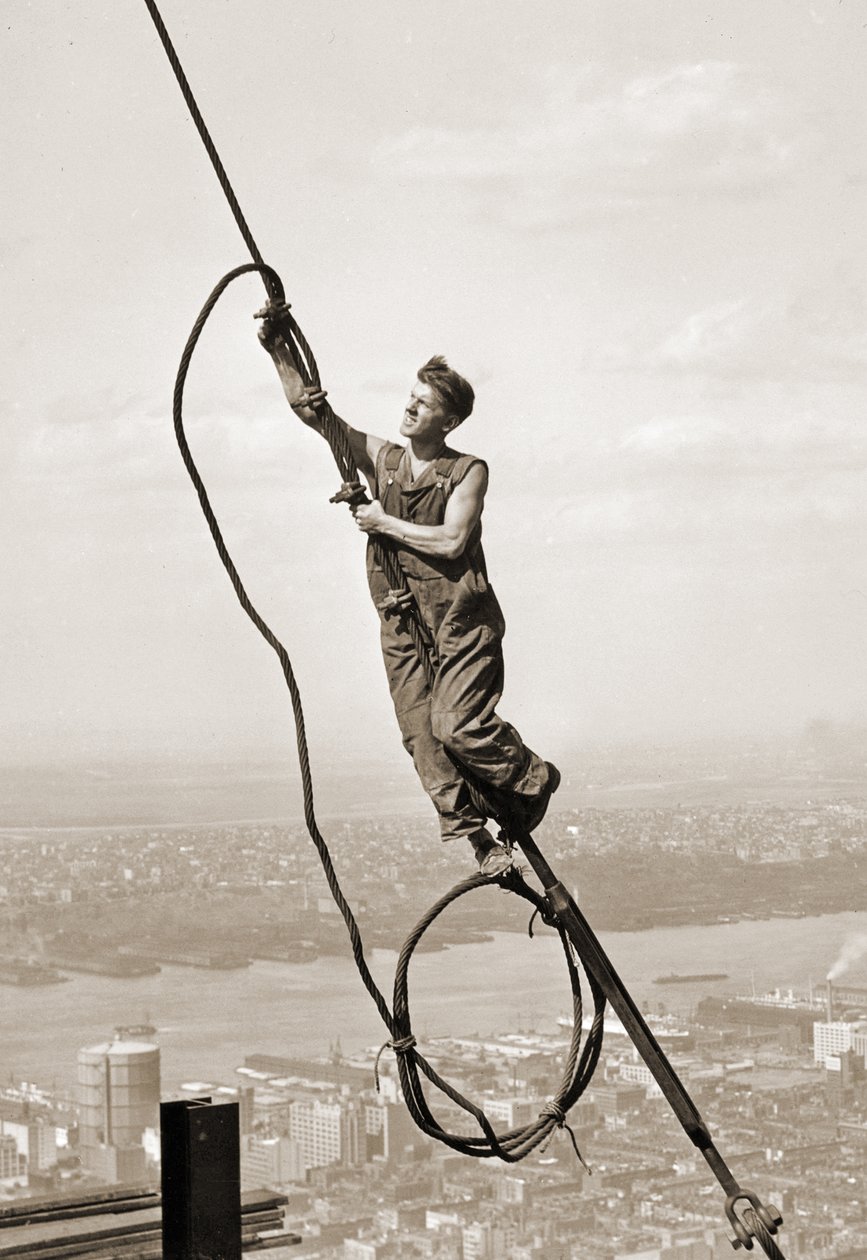 Byggearbejder, Empire State Building, New York City, ca. 1930 af Lewis Wickes Hine
