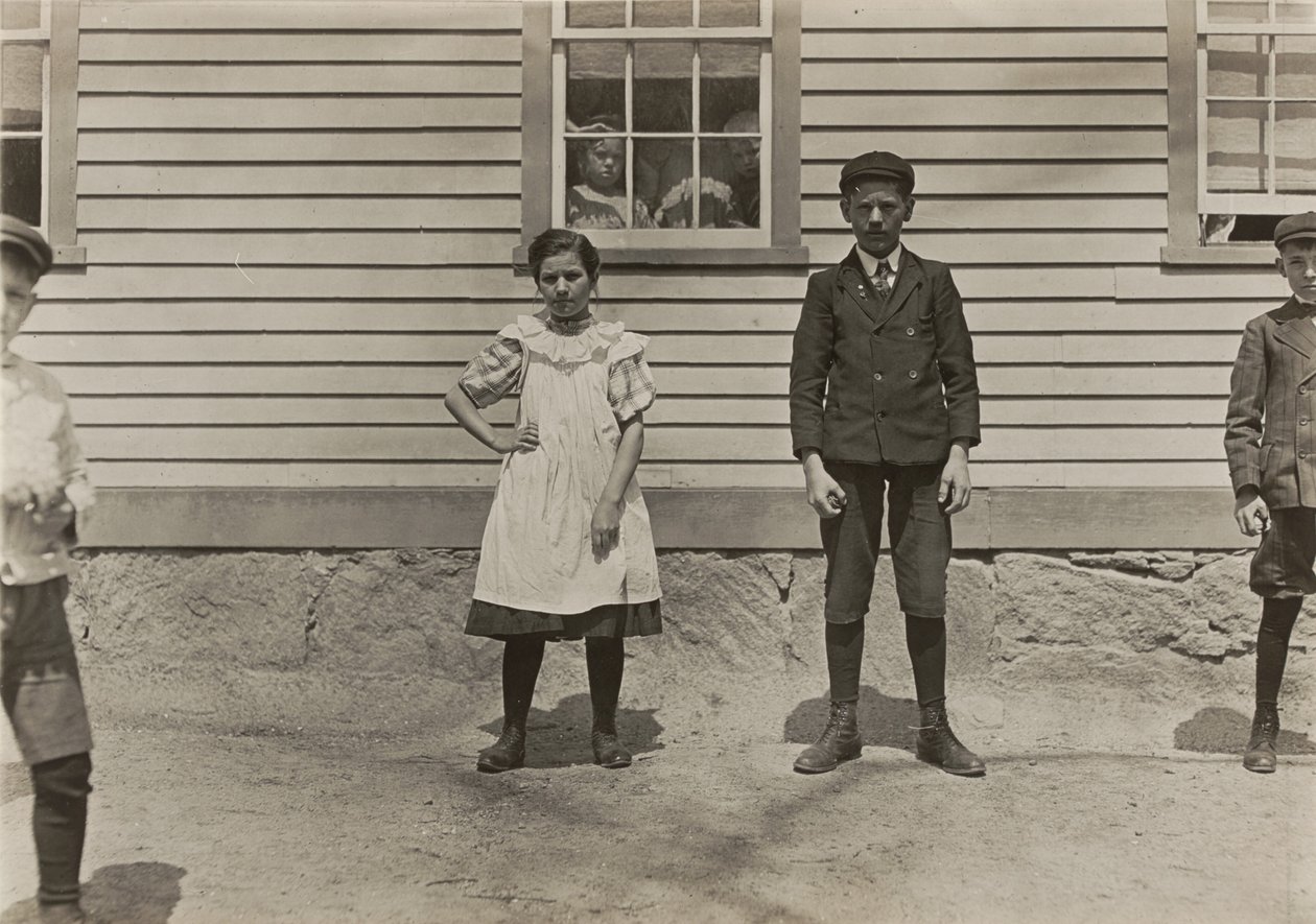 Edward St. Germain og hans søster Delia, møllearbejdere, Phoenix, Rhode Island, april 1909 af Lewis Wickes Hine