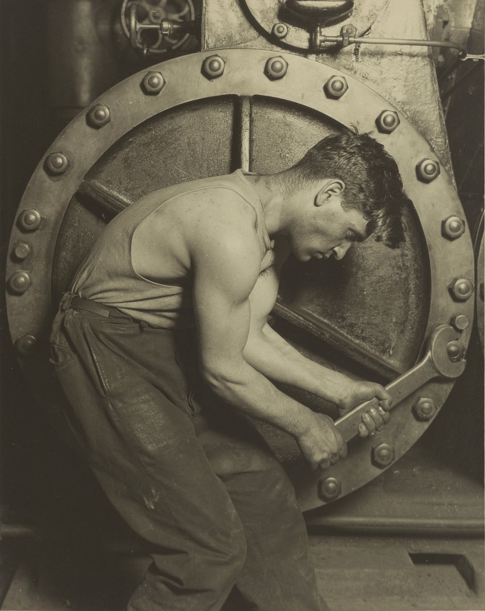 Mekaniker og damppumpe, 1921 af Lewis Wickes Hine