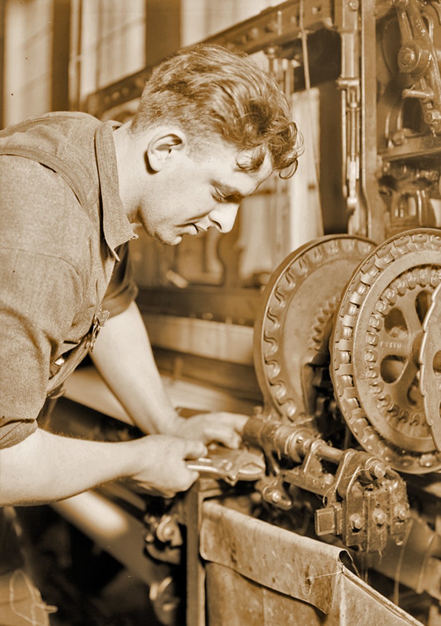 Portræt af en kraftfuld mekaniker, ca. 1924 af Lewis Wickes Hine
