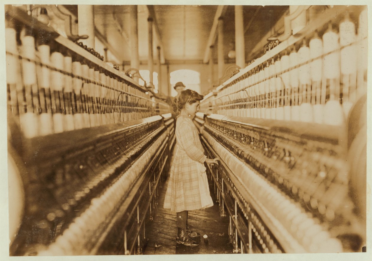 Spinner i Lancaster Cotton Mills, South Carolina, 1908 af Lewis Wickes Hine
