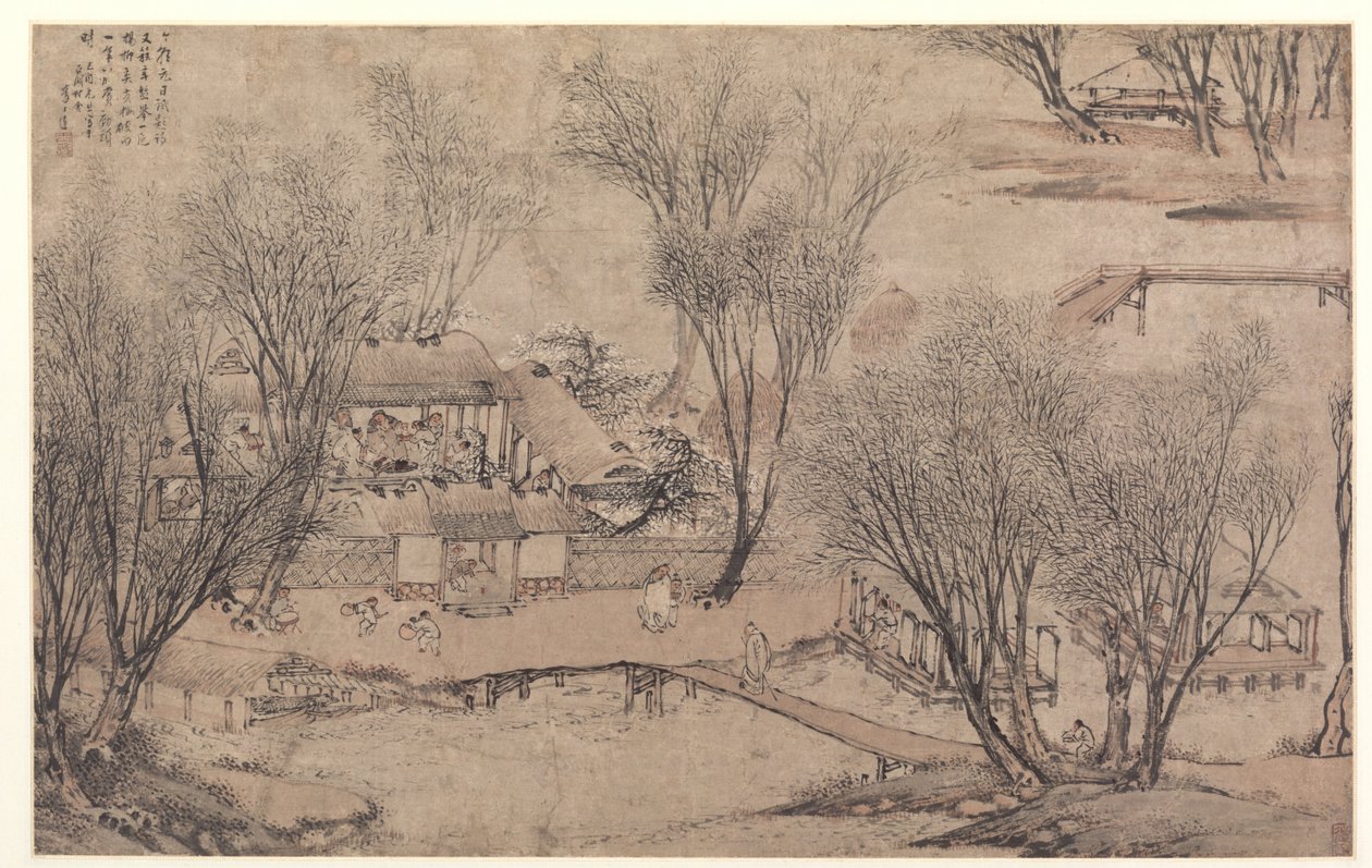Nytårsdag i en landsby ved Stone Lake, 1609. af Li Shida