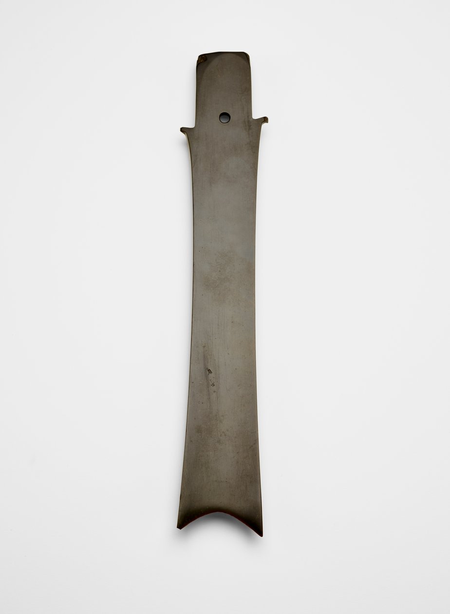 Gaffelblad (zhang 璋), ca. 2000-1700 f.Kr. (jade, nefrit) af Liangzhu culture