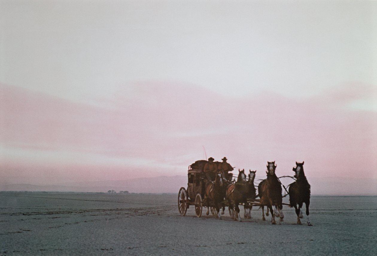 En Wells Fargo diligence på et moderne reklameløb på Western Plains (foto) af Unbekannt Unbekannt
