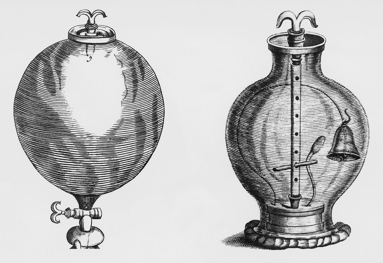 Luftpumpe, eksperiment af Robert Boyle (1627-1691), gravering af Unbekannt Unbekannt