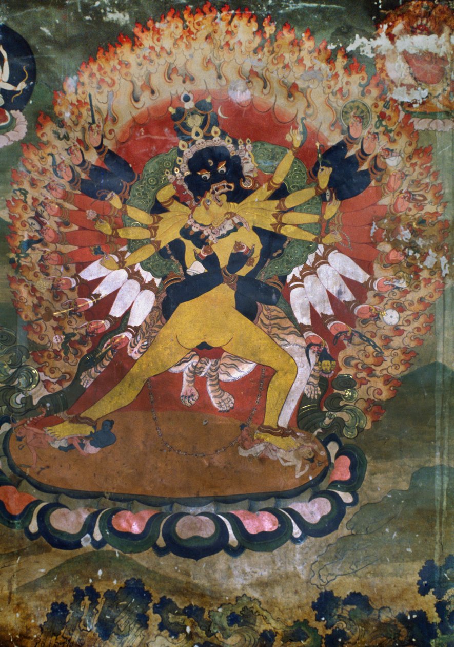 Gamle vægmalerier fra Lamaist Monastery of Hemis, Ladakh, Indien af Unbekannt Unbekannt