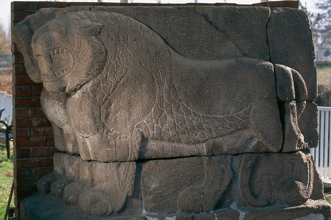 Basrelief med løver fra Kultepe (Kanesh), Kappadokien, Tyrkiet, Hittite civilisationen, 3. årtusinde f.Kr. af Unbekannt Unbekannt