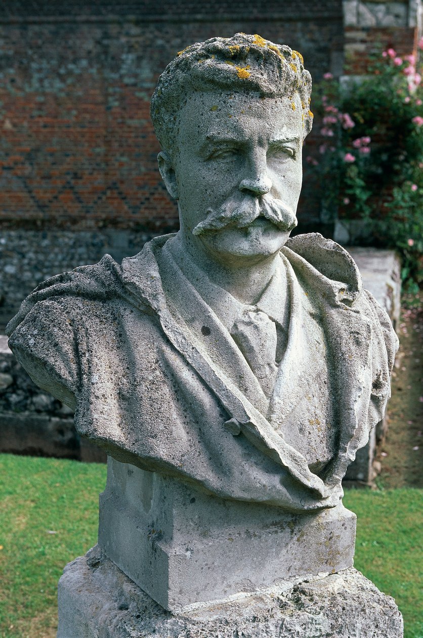 Buste af Guy De Maupassant, haven til slottet Miromesnil, Frankrig, Øvre Normandiet af Unbekannt Unbekannt