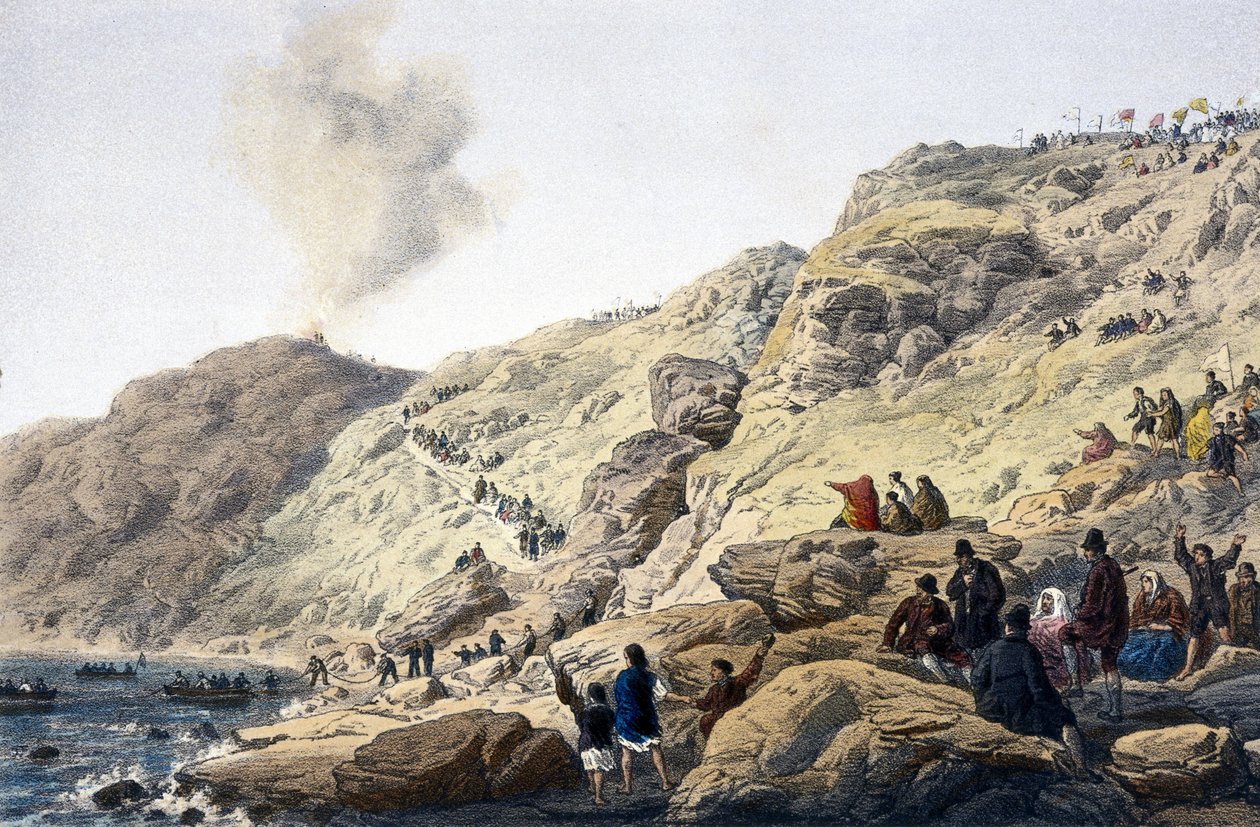 Kabellægning Foilhummerum Bay, nær Valentia, Irland af Unbekannt Unbekannt