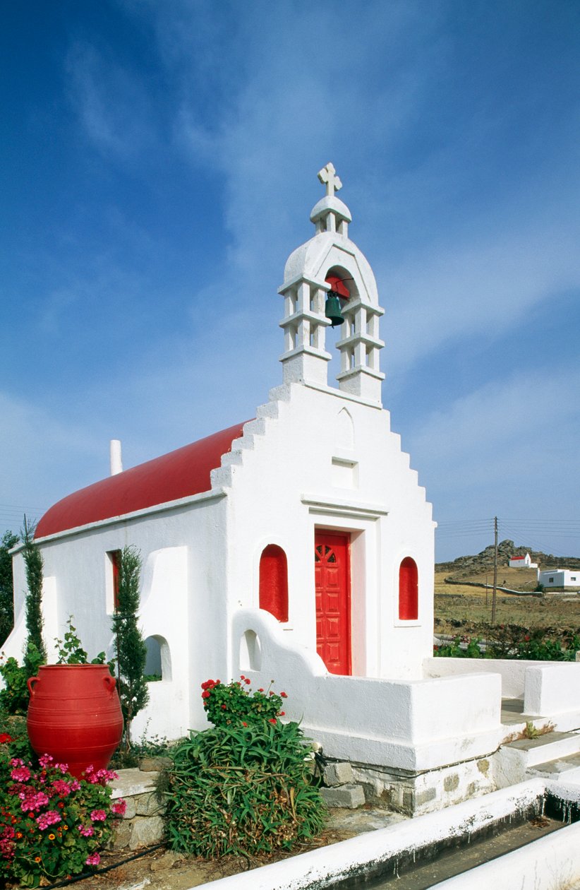 Kirke på øen Mykonos, Kykladerne, Grækenland (foto) af Unbekannt Unbekannt