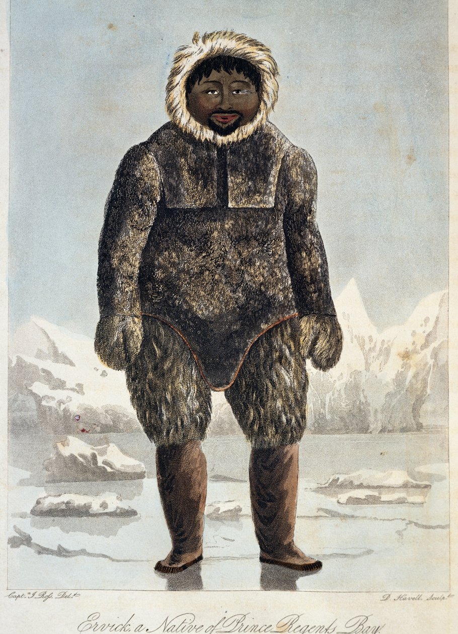 Ervick, inuit klædt i pels, hjemmehørende i Prince Regents Bay af Unbekannt Unbekannt