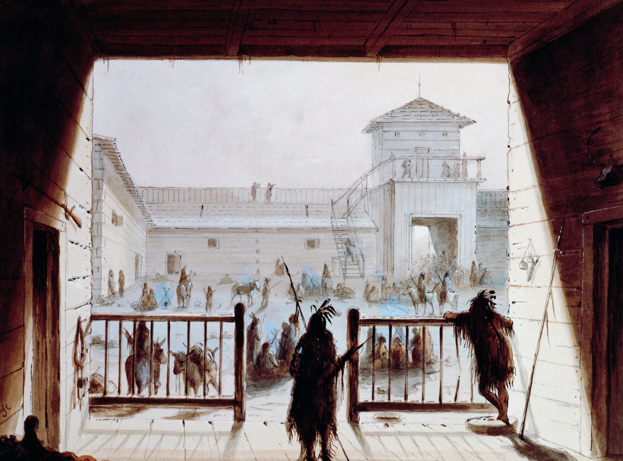 Fort Laramie, af Alfred Jacob Miller (1810-1874), akvarel, USA af Unbekannt Unbekannt