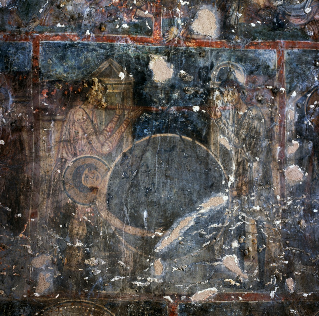 Fresco i klosteret Agios Georgios, Diavaide, Kreta, Grækenland (foto) af Unbekannt Unbekannt