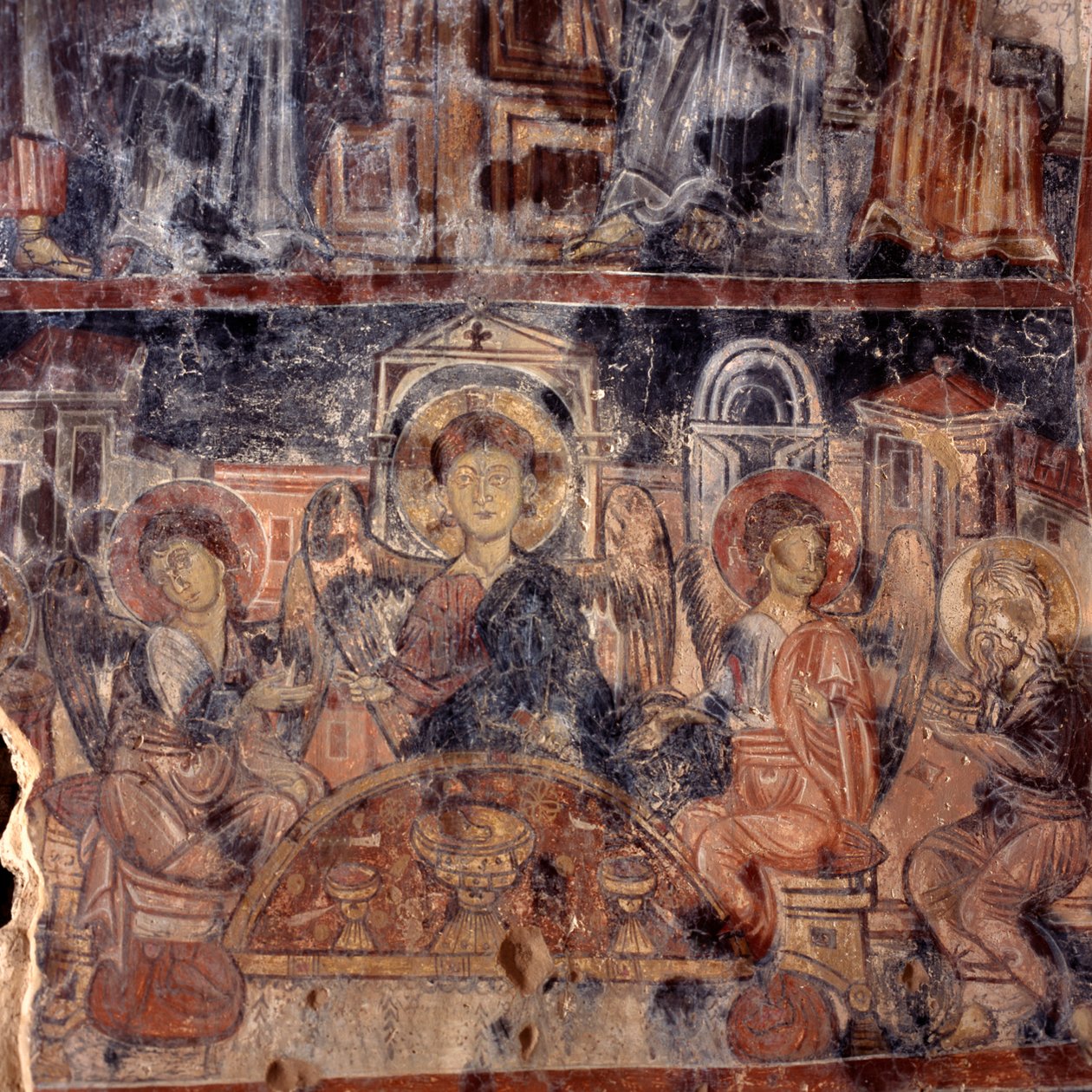 Fresco i den byzantinske kirke i Agios Nikolaos, Maza, Kreta, Grækenland af Unbekannt Unbekannt