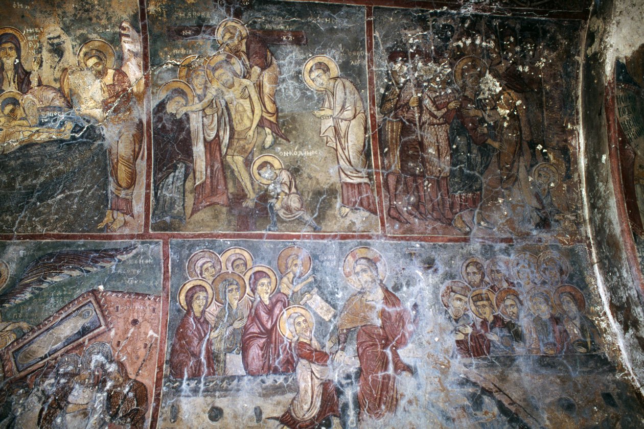 Kalkmalerier i Church of Metamorphosis tou Sotiros, Kefali, Kreta, Grækenland (foto) af Unbekannt Unbekannt