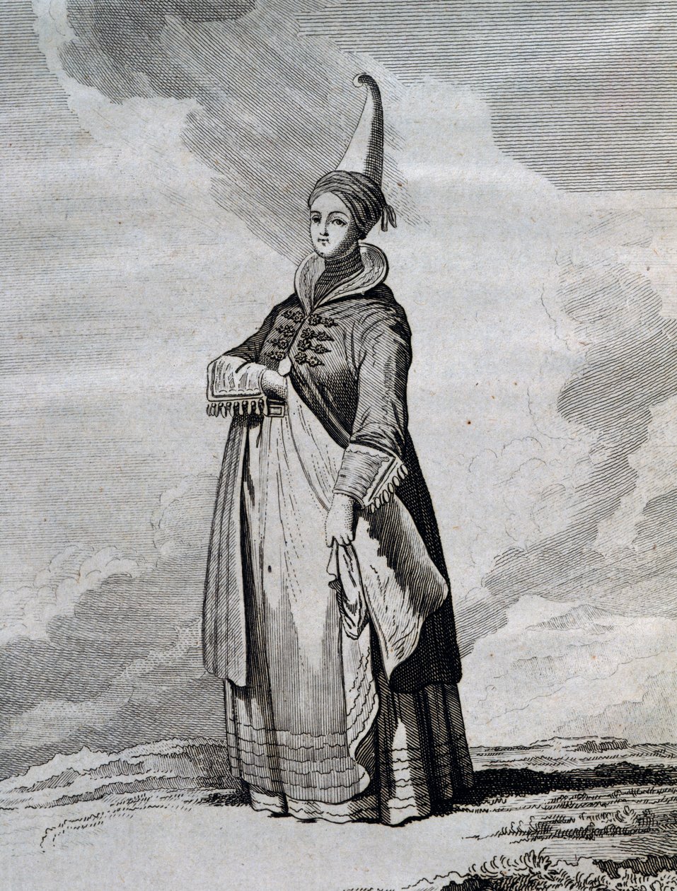 Islandsk kvinde, gravering fra Rejse i Nordsøen mellem 1767 og 1768 af Yves-Joseph de Kerguelen-Tremarec (1734-1797) af Unbekannt Unbekannt
