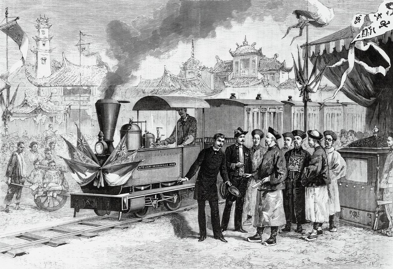 Indvielse af den første franske jernbane i Kina, der forbinder Tianjin med Tangshan, 20. november af Unbekannt Unbekannt