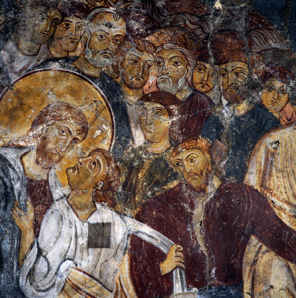 Jesus og apostlene, fresker inde i klostret Panagia Antifonitria, Myriokefala, Kreta, Grækenland (foto) af Unbekannt Unbekannt