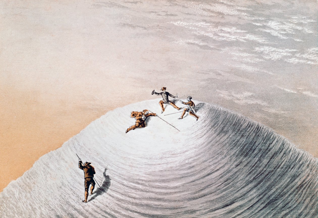 John MacGregor på toppen af Mont Blanc, illustration fra Narrative of Ascent to Mont Blanc, 21. september af Unbekannt Unbekannt