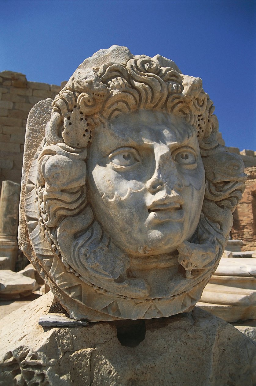 Libyen, Tripolitania, Leptis Magna, Severan Forum, Nereid-hoved af Unbekannt Unbekannt