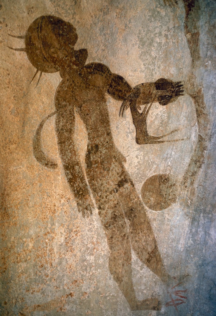 Mandsvømning, klippemaleri, Tassili n