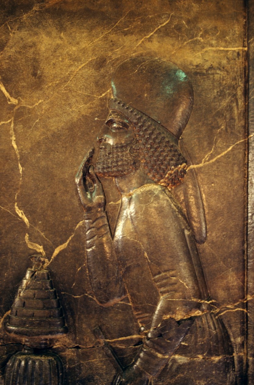 Medes embedsmand hylder kong Darius I, ca. 515 f.Kr., nødhjælp fra skatkammeret i Persepolis, Iran af Unbekannt Unbekannt
