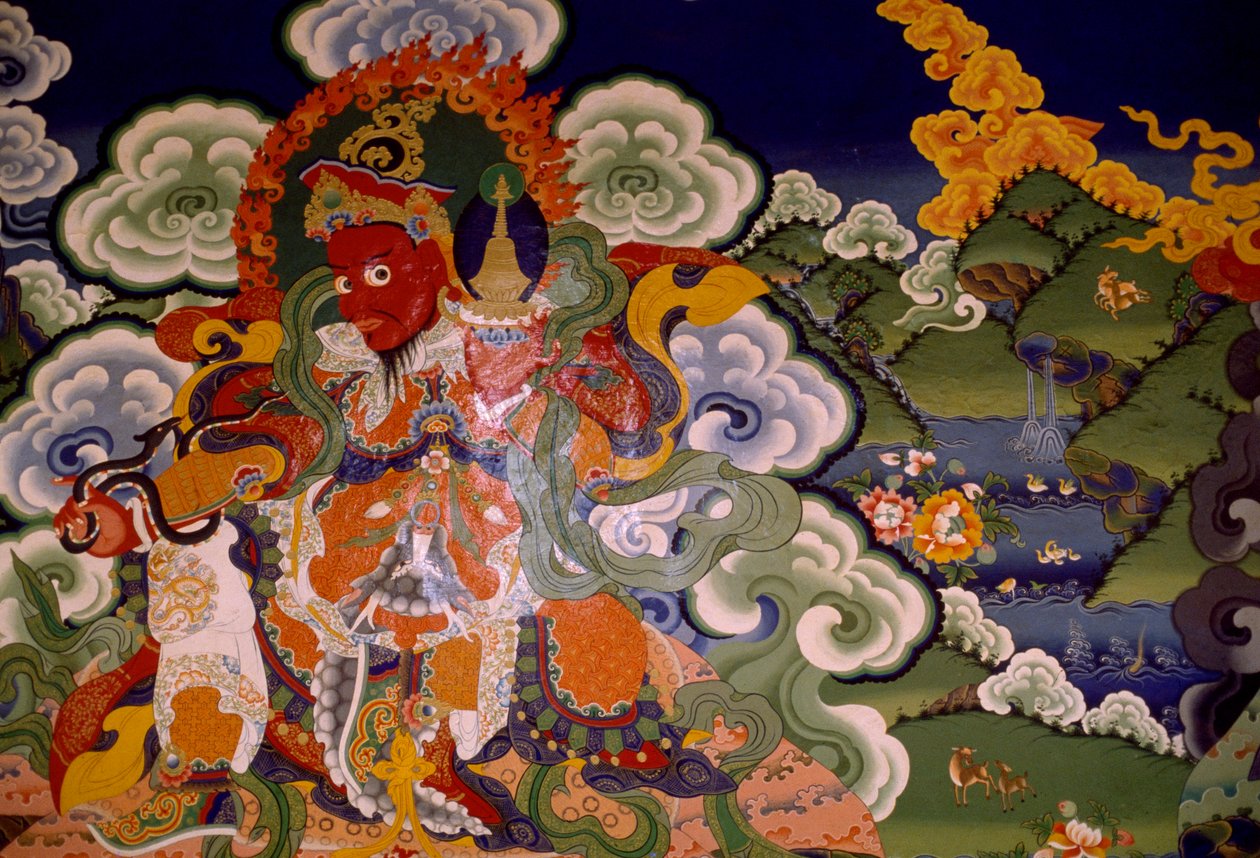 Vægmaleri fra Lamayuru-klosteret i Lamayuru, Laddakh, Indien af Unbekannt Unbekannt