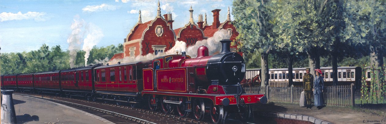 North Staffordshire Railway-tog kører ind i Stone Junction af Unbekannt Unbekannt