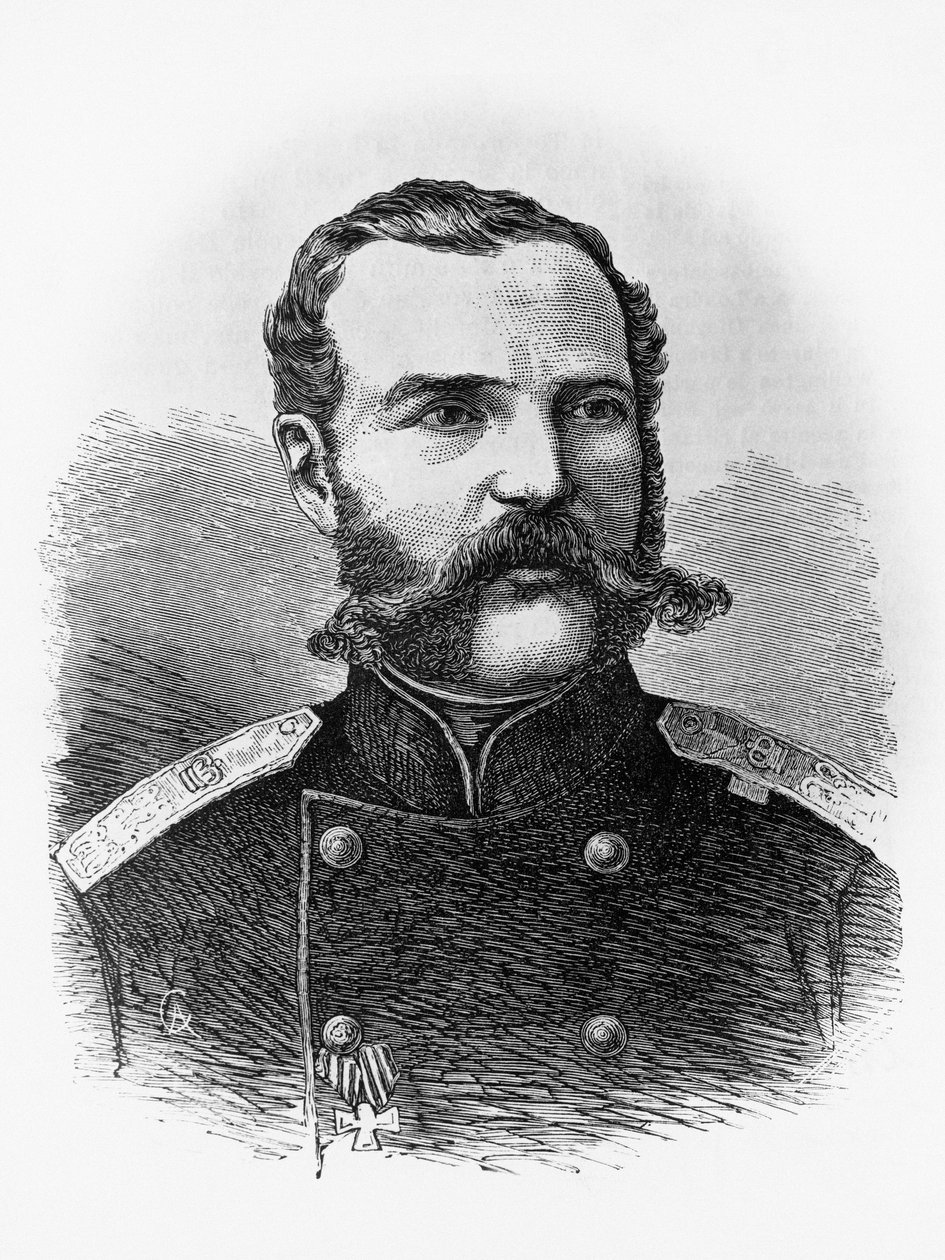 Portræt af Alexander II Romanov (1818-1881), zar af Rusland fra 1855, gravering af Unbekannt Unbekannt