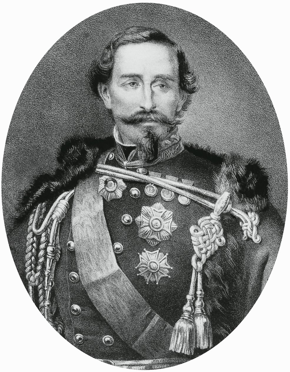 Portræt af Alfonso Ferrero della Marmora (1804-1878), italiensk general og politiker, kobberstik af Unbekannt Unbekannt