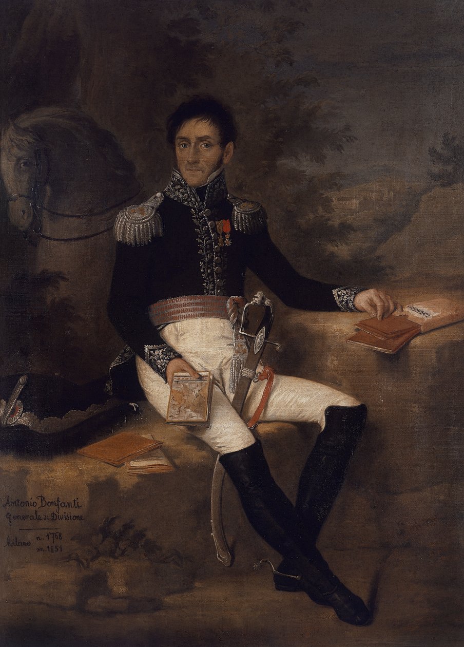 Portræt af Antonio Bonfanti (1768-1851), italiensk general, maleri af Zeni, olie på lærred, 575x42 cm af Unbekannt Unbekannt