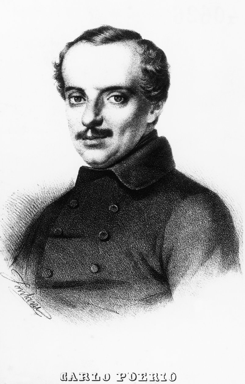 Portræt af Carlo Poerio (1803-1867), italiensk patriot og politiker, gravering af Unbekannt Unbekannt
