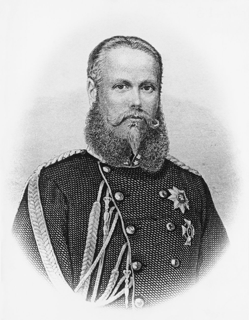 Portræt af Charles I (1823-1891), konge af Wuerttemberg fra 1864, gravering af Unbekannt Unbekannt