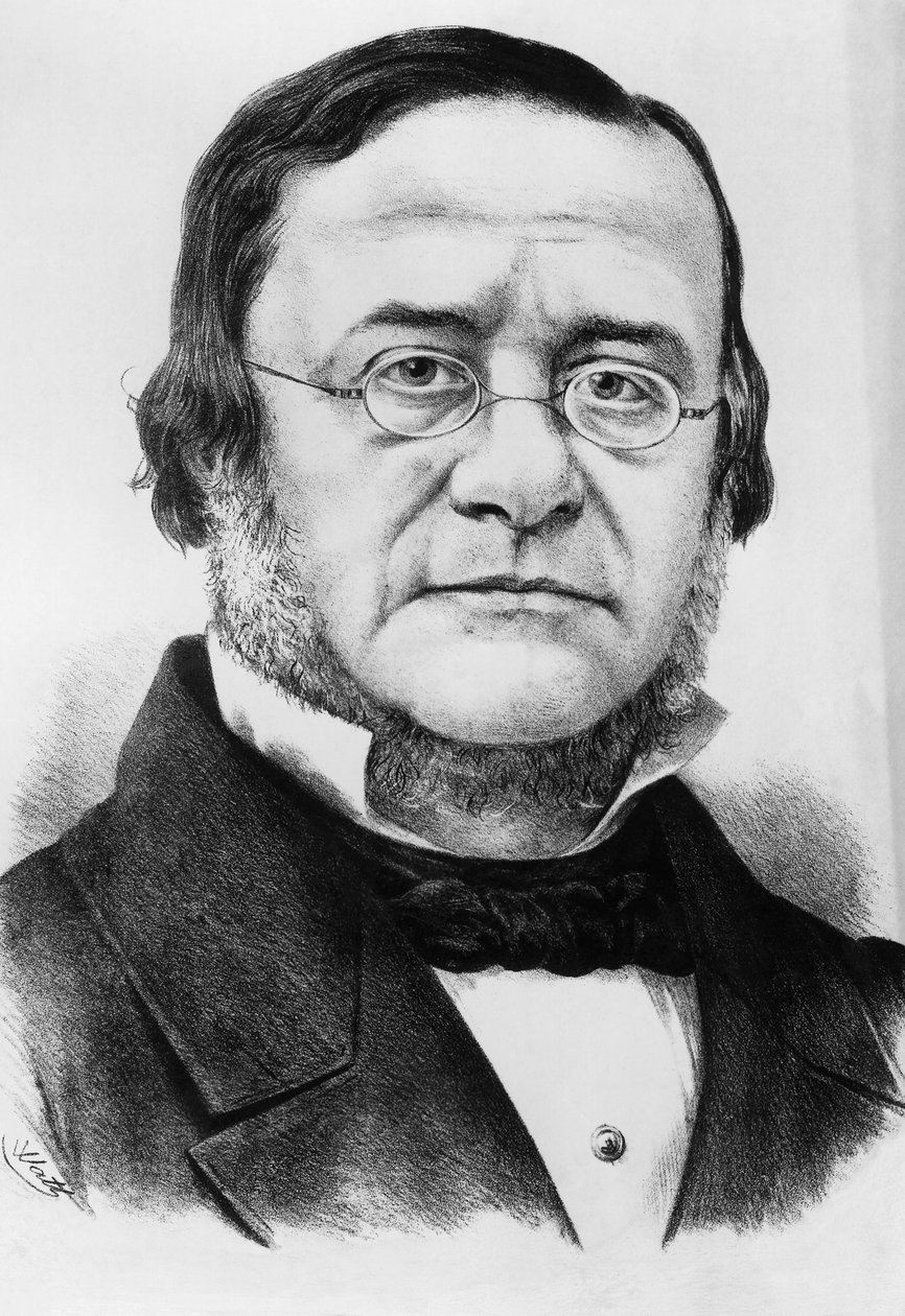 Portræt af Daniele Manin (1804-1857), italiensk patriot og politiker, der var præsident for Republikken San Marco fra 1848 til 1849, gravering efter tegning af Watt af Unbekannt Unbekannt