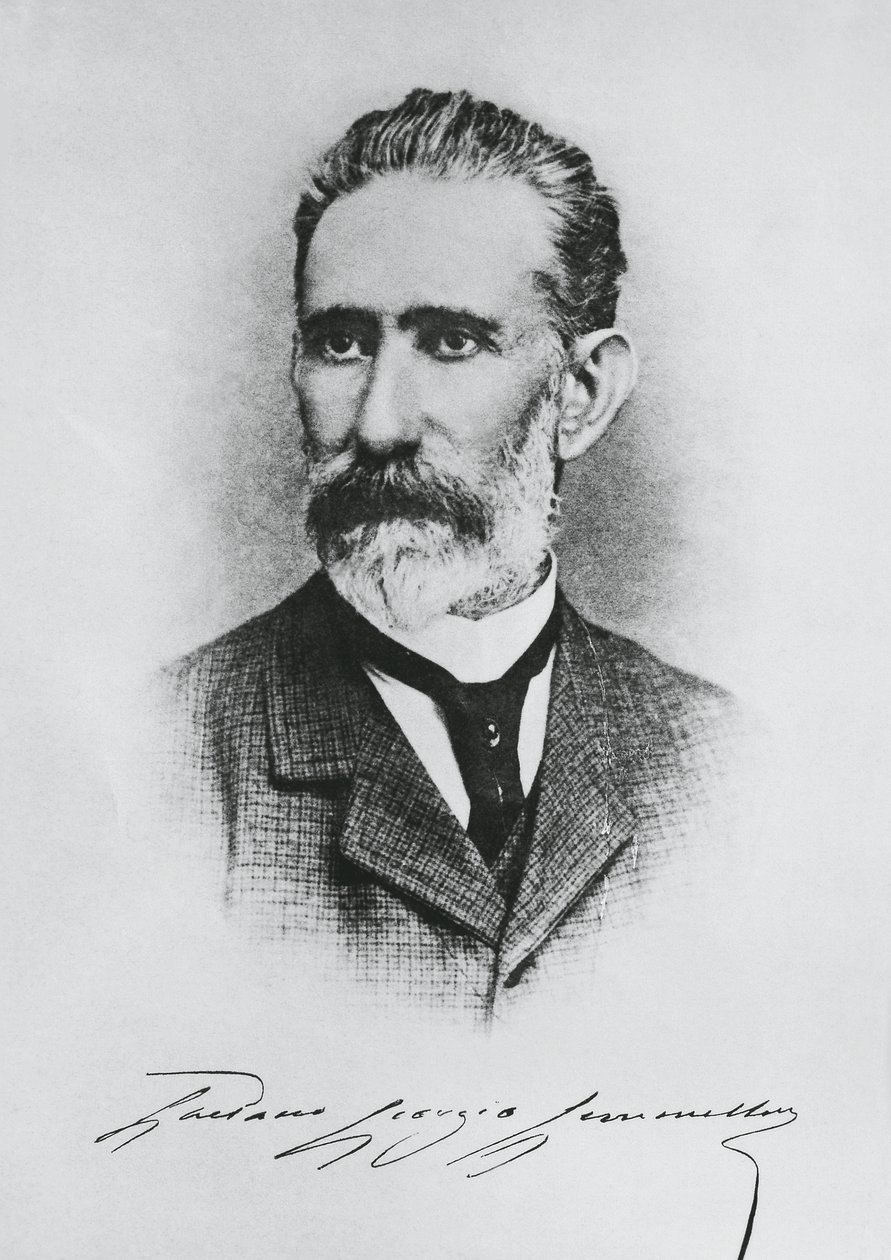 Portræt af Gaetano Giorgio Gemmellaro (1832-1904), italiensk geolog, palæontolog og politiker, gravering af Unbekannt Unbekannt