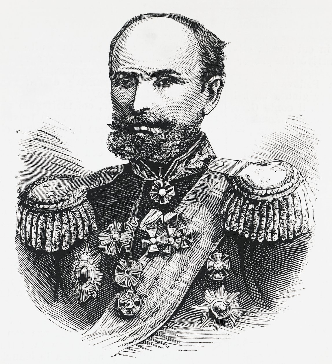 Portræt af general Oklobjio, russisk kommandant i Kaukasus, russisk-tyrkisk krig af Unbekannt Unbekannt
