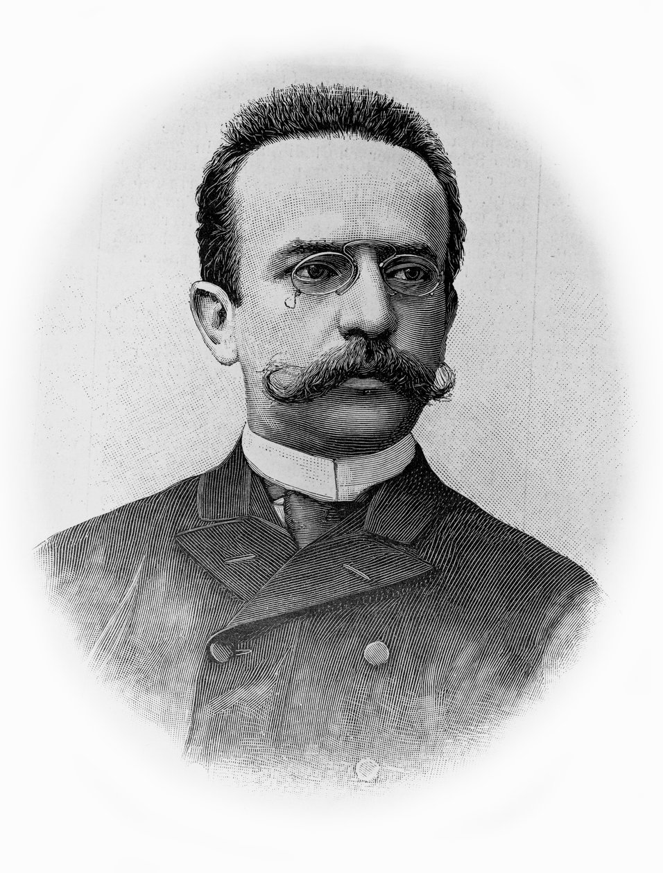 Portræt af Giacinto Gallina (1852-1897), italiensk dramatiker, tegning efter fotografi af Unbekannt Unbekannt