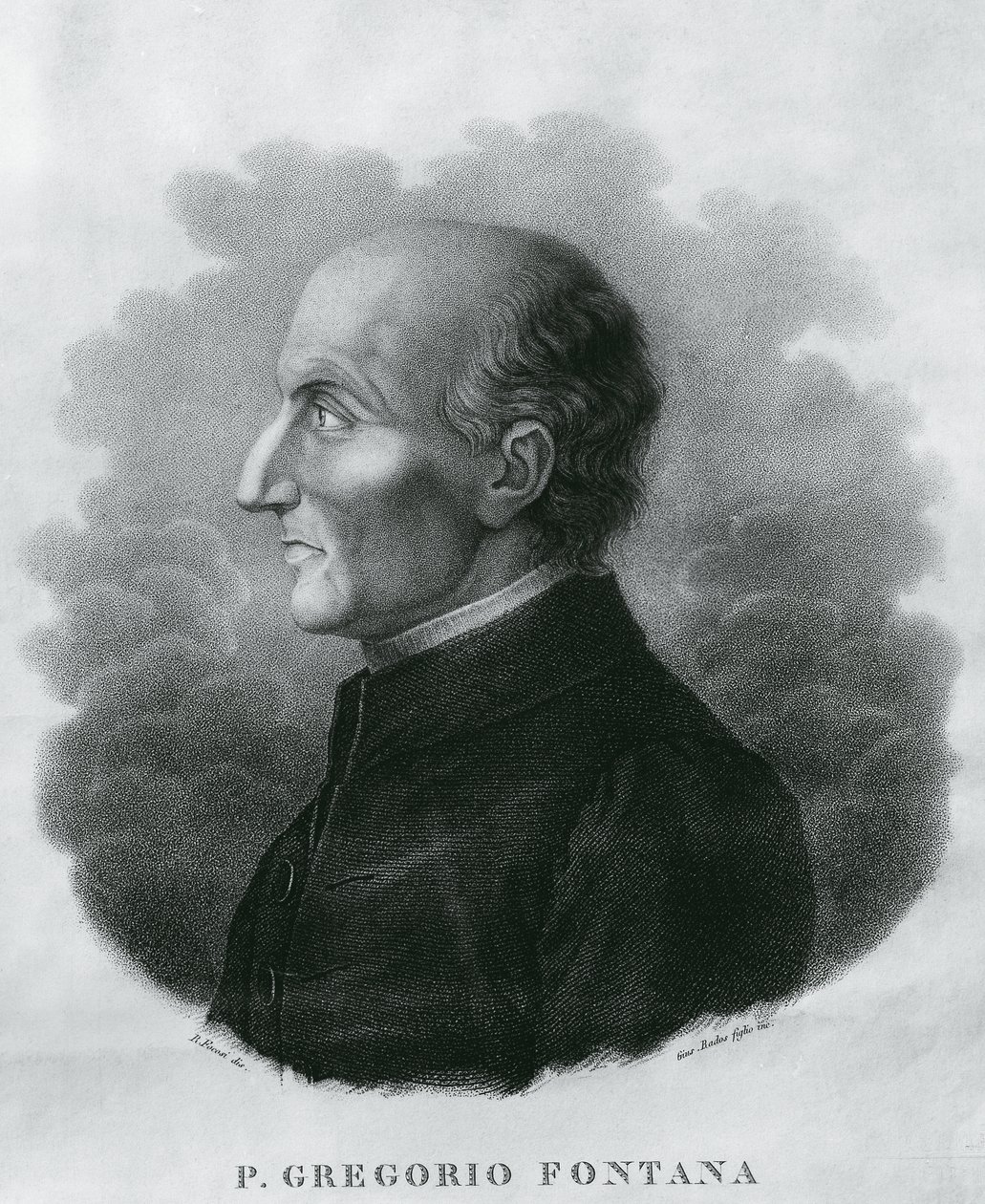 Portræt af Gregorio Fontana (1735-1803), italiensk matematiker, gravering af Unbekannt Unbekannt