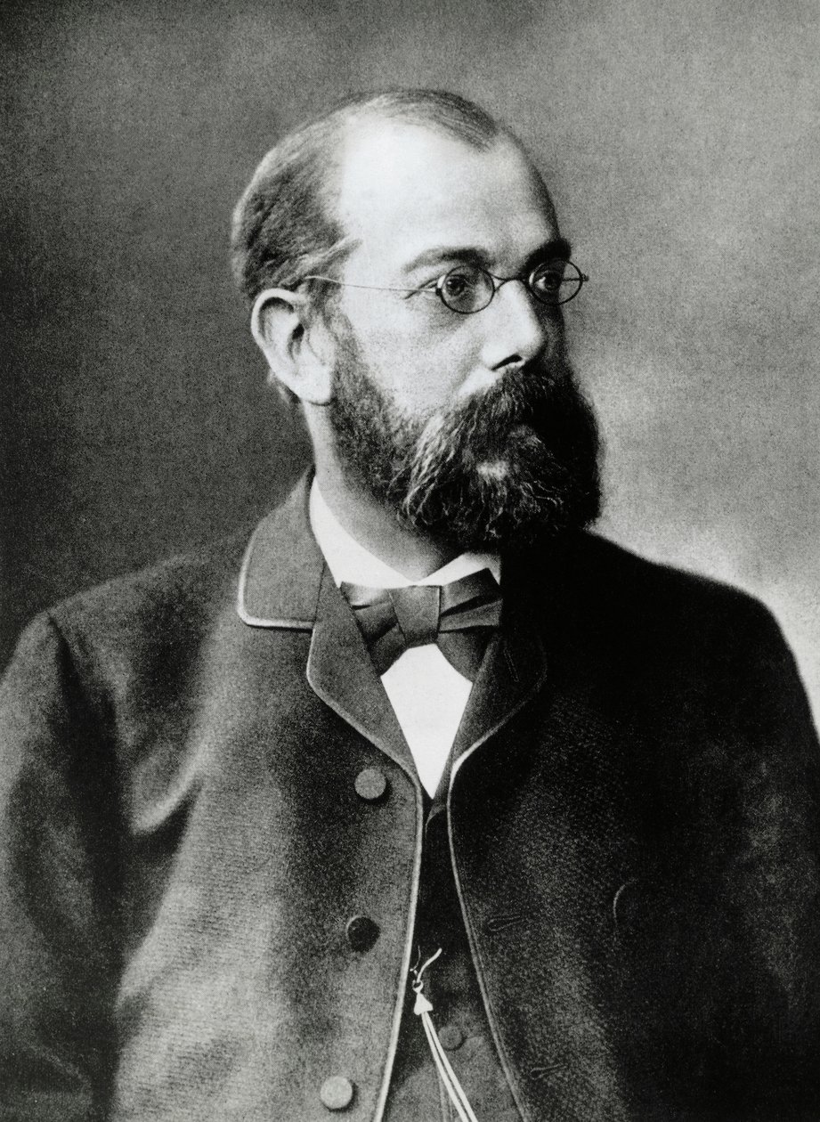 Portræt af Heinrich Hermann Robert Koch (1843-1910), tysk læge og bakteriolog, Nobelprisen i medicin i 1905, fotografi af Unbekannt Unbekannt
