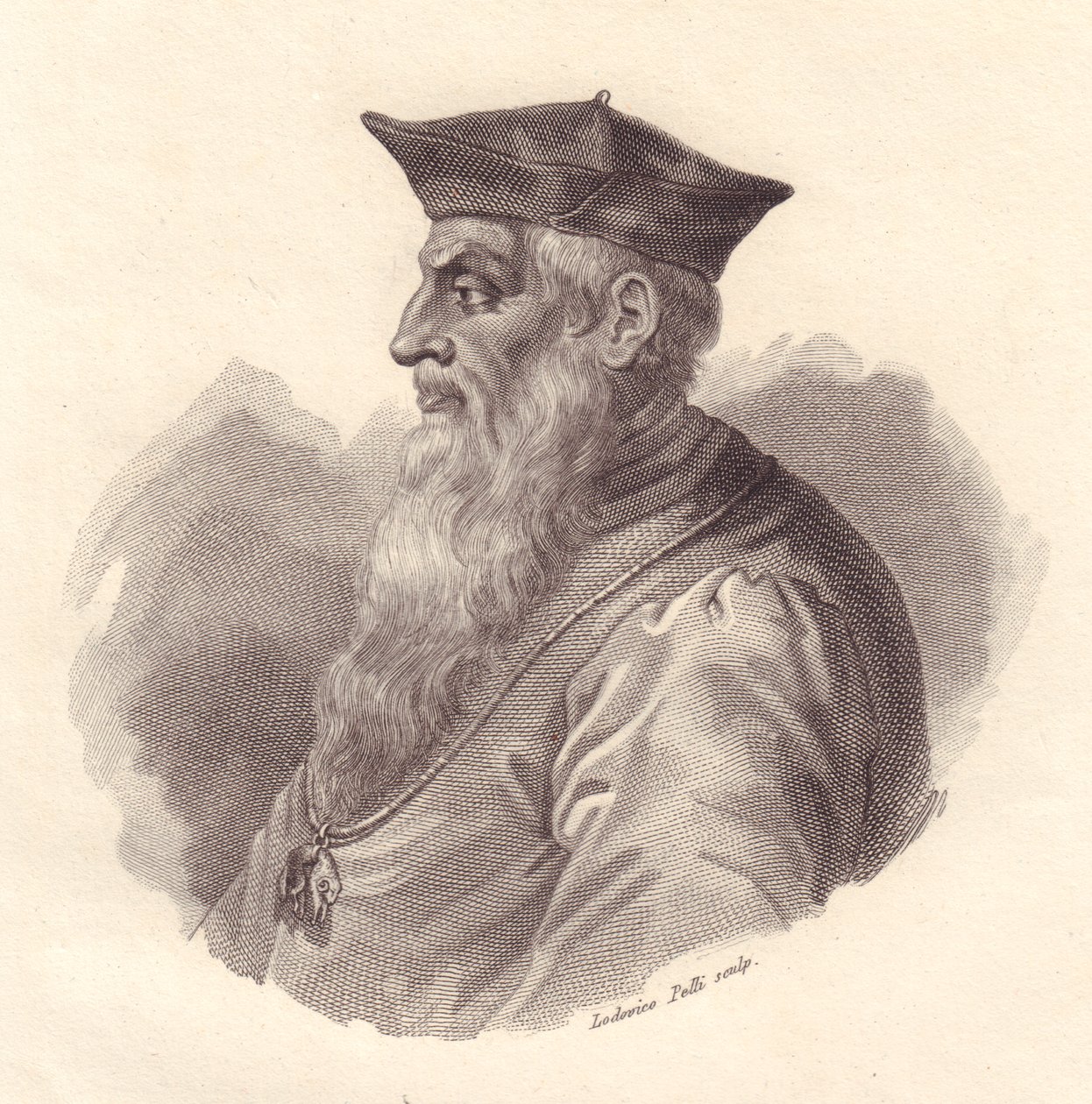 Portræt af den italienske admiral Andrea Doria (1466-1560), kobberstik af Ludovico Pelli af Unbekannt Unbekannt