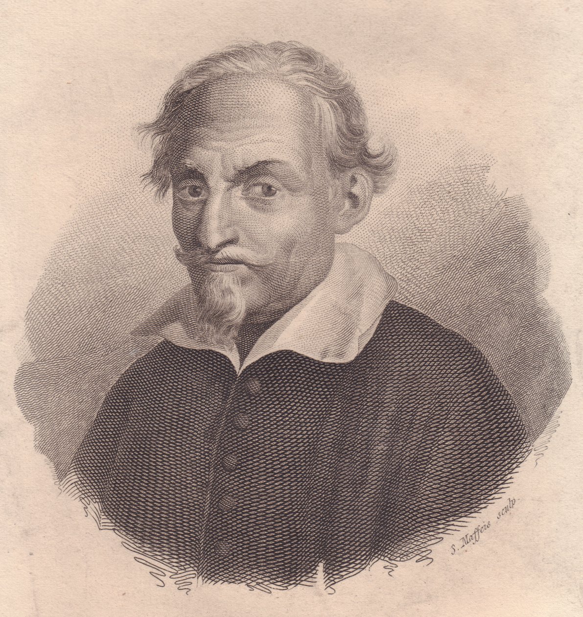 Portræt af den italienske forfatter og digter Alessandro Tassoni (1565-1635) kobberstik af S. Maffeis af Unbekannt Unbekannt
