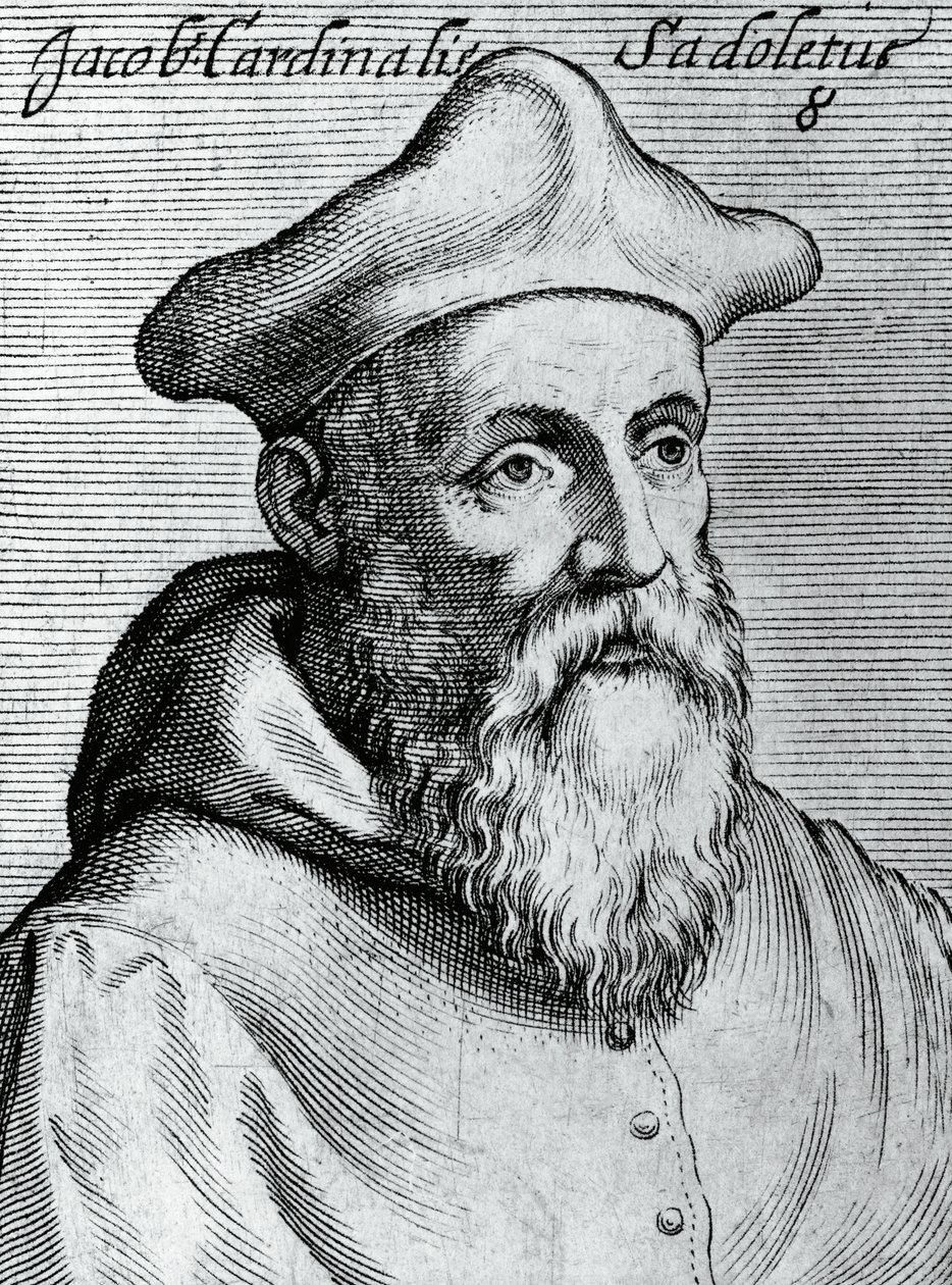 Portræt af Jacopo Sadoleto (1477-1547), italiensk humanist, katolsk biskop og kardinal, gravering fra ikoner af Illustrissimorum, omnique virtutis, et scientiarum laude praestantissimoru virorum icones, af Claudius Pernetus af Unbekannt Unbekannt
